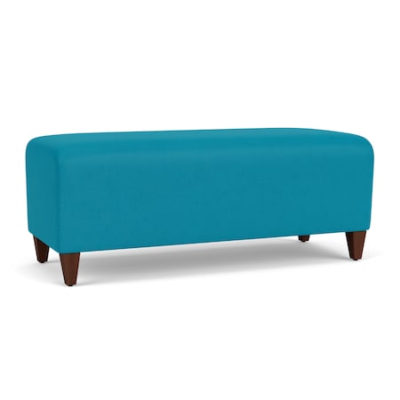 Lesro Siena Lounge Reception Loveseat Bench, Walnut, OH Waterfall Upholstery SN6001